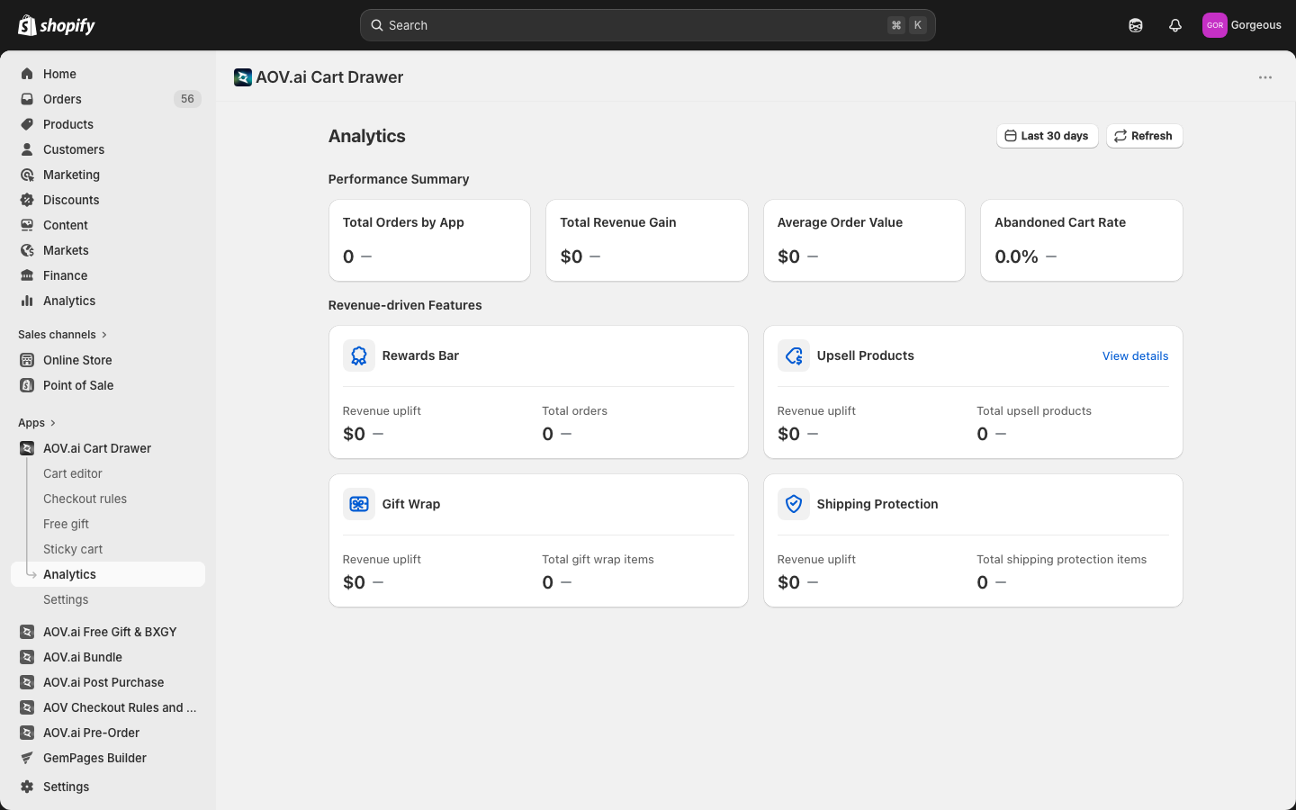 Analytics page overview